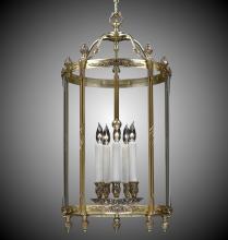 American Brass & Crystal LT2117-04G-ST - 5 Light 17 inch Lantern with Clear Curved Glass