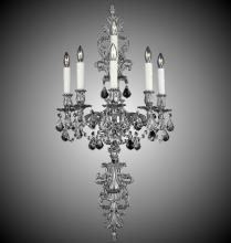 American Brass & Crystal WS9491-A-13S-ST - 5+1 Light Filigree Extended Top and Tail Wall Sconce